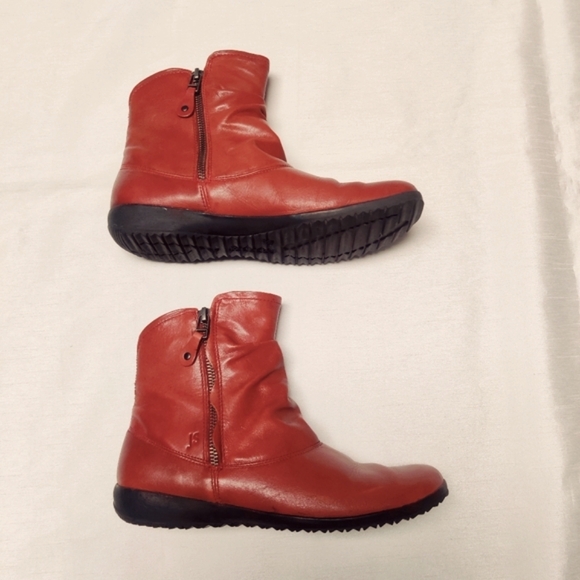 Josef Seibel Stylish Carmine Red Leather Slouch Boots Women's Sz EU 38, US 7-7.5 - Picture 4 of 15